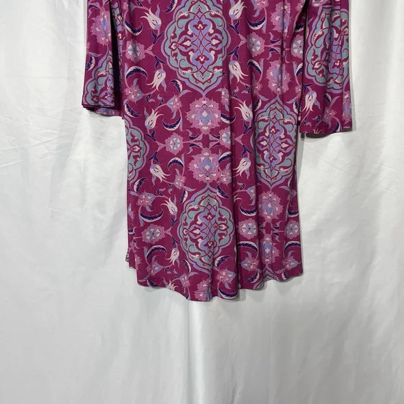 Soft Surroundings Tunic Top Large Pink Blue Floral Paisley Boho Embroidered S - Picture 9 of 14
